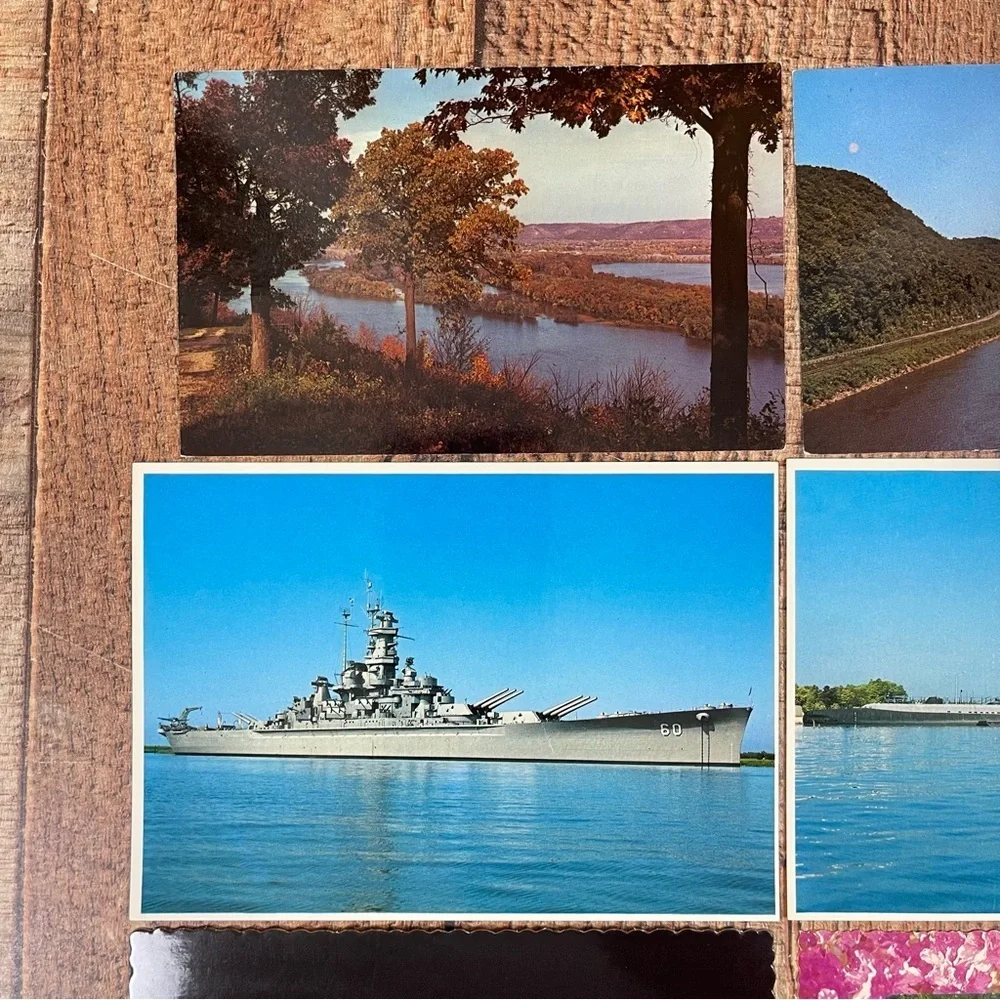 Vintage Alabama Mississippi Postcard Nature Bundle Pack Landscape Ocean Boat